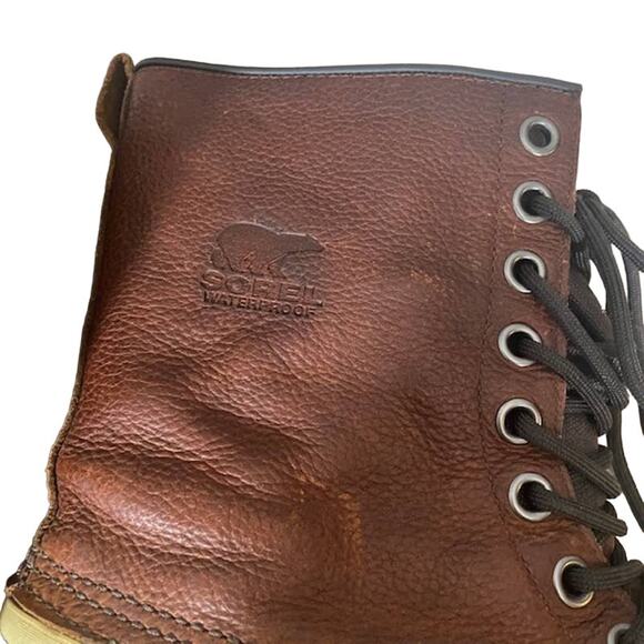 Sorel Brown Leather Waterproof Lace Up Winter Snow Boots Men Sz 11 main image 8